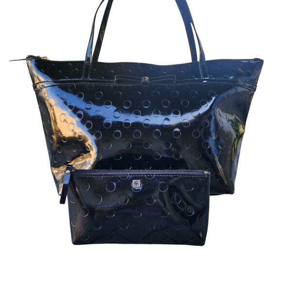 Kate Spade Sophie Camellia Street Tote Bag Patent Leather Polka Dot Bow - Picture 16 of 16